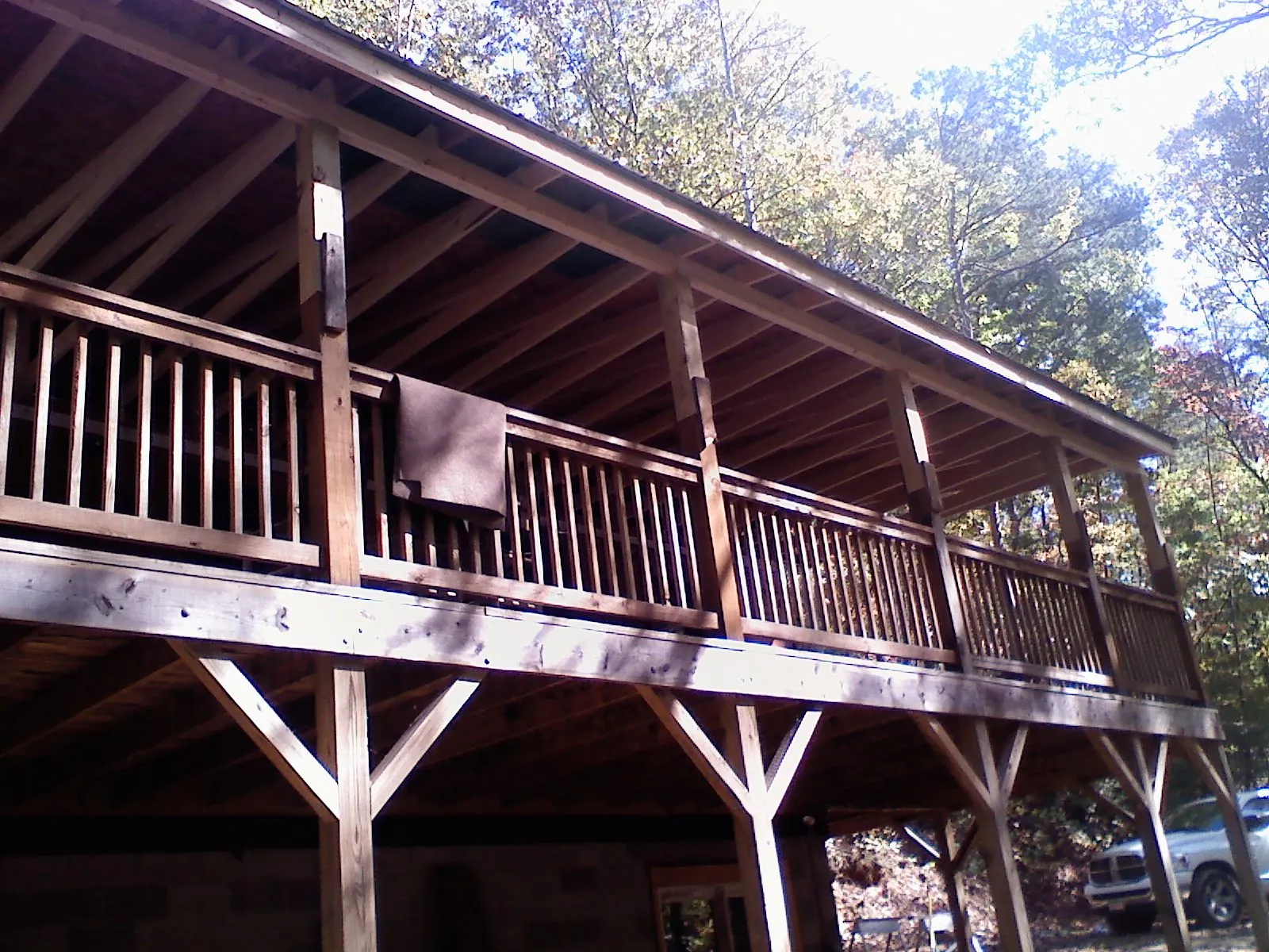 Timber framing under a new elevated porch and deck — Roof Leak Repair in Thayne by Roofing Brothers